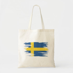 Schweden Flagge Brush Art Tragetasche