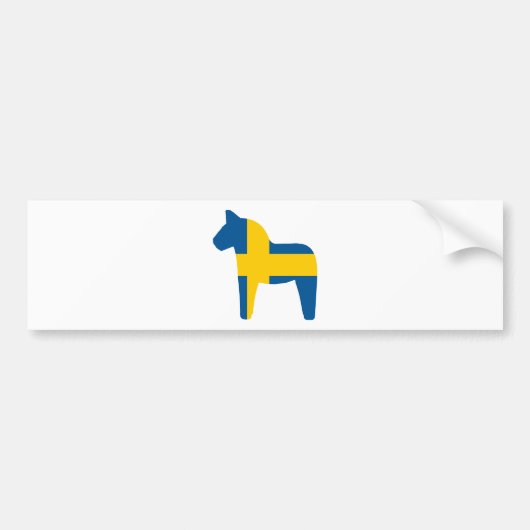 Schweden-Flagge Dala Pferd Autoaufkleber (Vorne)