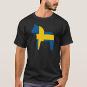 Schweden-Flagge Dala Pferd T-Shirt (Vorderseite)