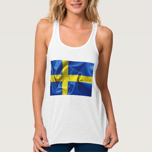 Schweden Flagge Frauentank Tank Top (Vorderseite)