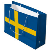 Schweden-Flagge Große Geschenktüte (Vorderseite Schrägansicht)