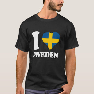 Schweden-Flagge Ich liebe Schweden Schwedische Wur T-Shirt