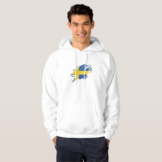 Schweden Flagge in mir, Sverige in Klaw Mark Hoodie (Vorne ganz)