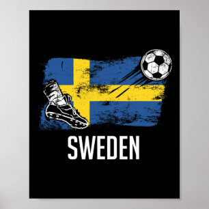 Schweden Flagge Jersey Schwedische Fußballmannscha Poster