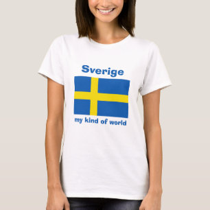 Schweden-Flagge + Karte + Text T-Shirt