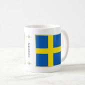 Schweden-Flagge + Karten-Tasse Kaffeetasse (VorderseiteRechts)