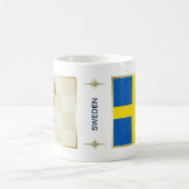 Schweden-Flagge + Karten-Tasse Kaffeetasse (Mittel)