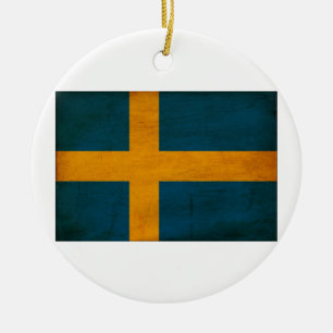 Schweden-Flagge Keramik Ornament