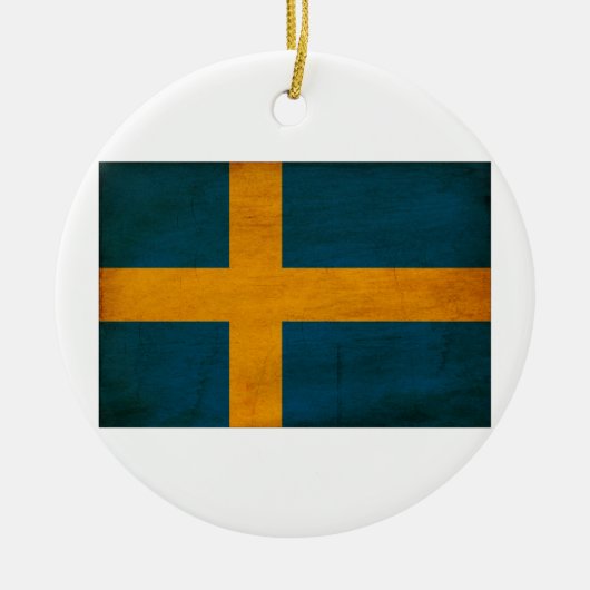 Schweden-Flagge Keramik Ornament (Vorne)