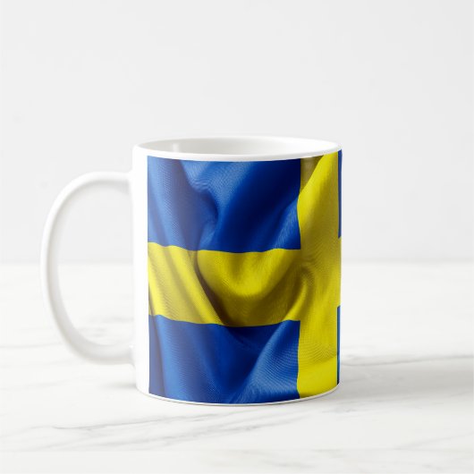 Schweden Flagge Klassische Weiße Tasse (Links)