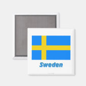Schweden Flagge mit Name Magnet (Vorderseite/Rückseite)