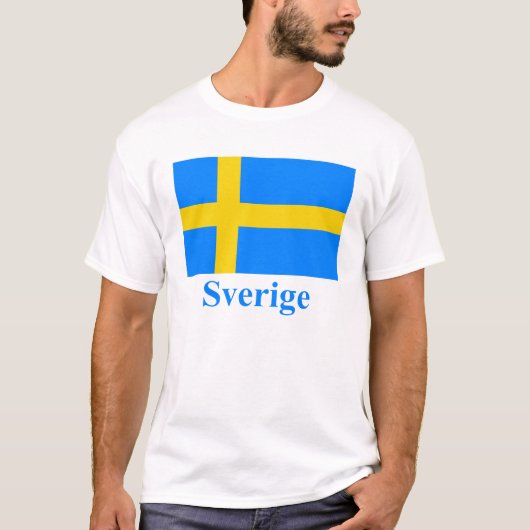 Schweden-Flagge mit Namen auf Schweden T-Shirt (Vorderseite)