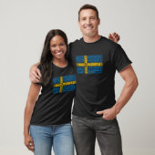 Schweden Flagge mit Stadtbezeichnungen Word Art T-Shirt (Unisex)