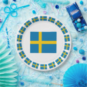 SCHWEDEN-FLAGGE PAPPTELLER (Party)