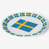 SCHWEDEN-FLAGGE PAPPTELLER (Schrägansicht)