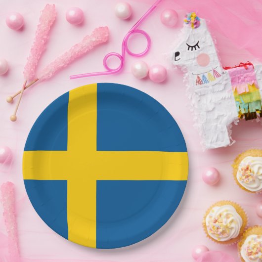 Schweden-Flagge Pappteller (Party)