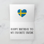 Schweden Flagge Patriotic Geburtstag Karte (Innenseite)