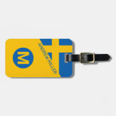 Schweden Flagge Personalisiert modernes Reisegepäc Gepäckanhänger (Vorderseite horizontal)