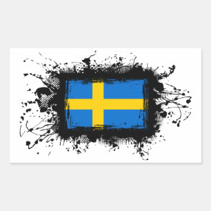 Schweden-Flagge Rechteckiger Aufkleber