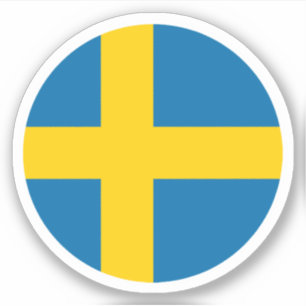 Schweden-Flagge-Rund-Aufkleber Aufkleber