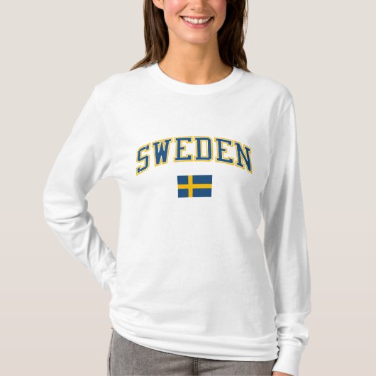 Schweden + Flagge T-Shirt (Vorderseite)