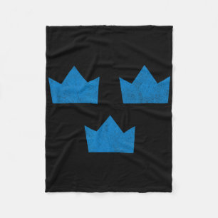 Schweden-Flagge-T-Shirt Drei Kronen Sverige Schwed Fleecedecke