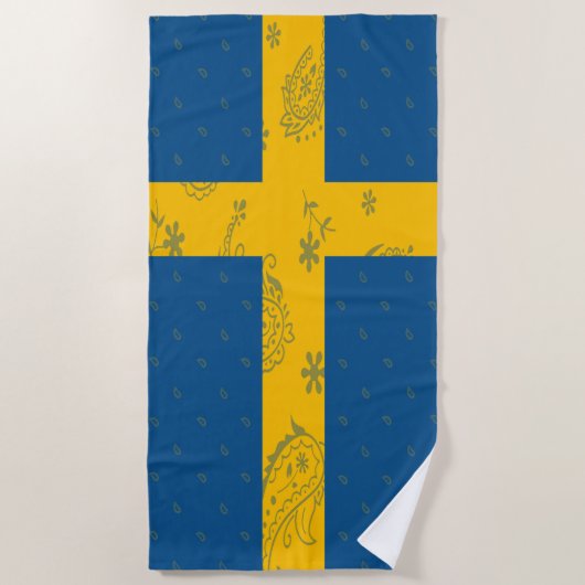 Schweden-Flaggen-Badetuch Strandtuch (Vorderseite)