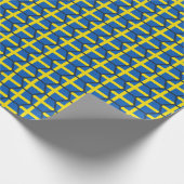 Schweden-Flaggen-Bienenwaben-Packpapier Geschenkpapier (Ecke)