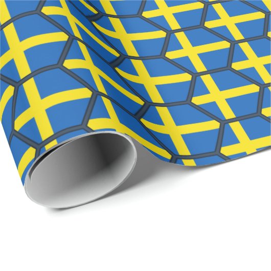 Schweden-Flaggen-Bienenwaben-Packpapier Geschenkpapier (Rolleneckpunkt)