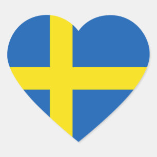 Schweden-Flaggen-Herz-Aufkleber Herz-Aufkleber