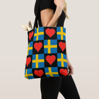 Schweden Flaggen Herz Muster Patriotischer schwedi Tasche