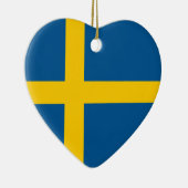Schweden-Flaggen-Herz-Verzierung Keramik Ornament (Rechts)