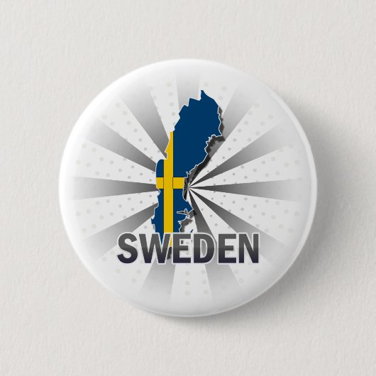 Schweden-Flaggen-Karte 2,0 Button (Vorderseite)