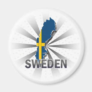 Schweden-Flaggen-Karte 2,0 Magnet