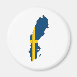 Schweden-Flaggen-Karte Größengleich Magnet