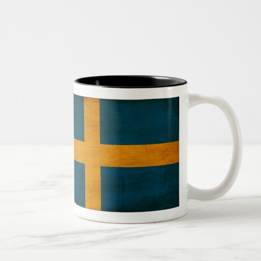 Schweden-Flaggen-Tasse Zweifarbige Tasse (Rechts)