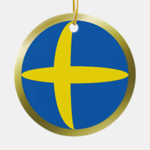 Schweden-Flaggen-Verzierung Keramik Ornament