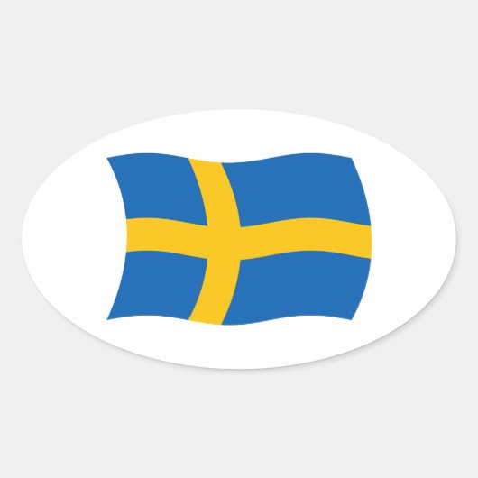 Schweden Flaggenaufkleber Ovaler Aufkleber (Vorderseite)