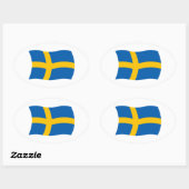Schweden Flaggenaufkleber Ovaler Aufkleber (Blatt)