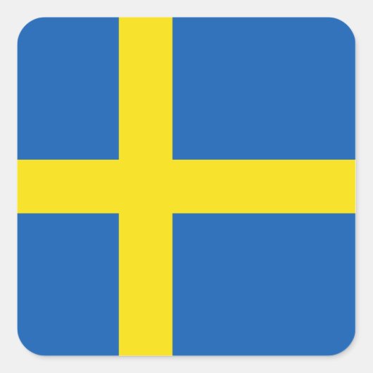 Schweden Flaggenaufkleber Quadratischer Aufkleber (Vorderseite)