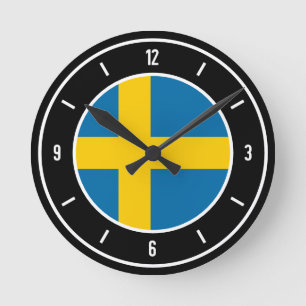 Schweden FlaggenElegant Runde Wanduhr