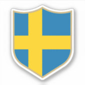 Schweden Flaggenemblem Patriotic Travel Aufkleber (Vorderseite)