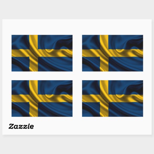 Schweden Flaggengewebe Rechteckiger Aufkleber (Blatt)