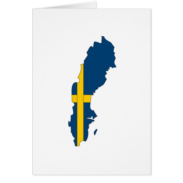 Schweden-Flaggenkarte (Vorne)
