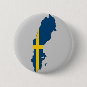 Schweden-Flaggenkarte Button