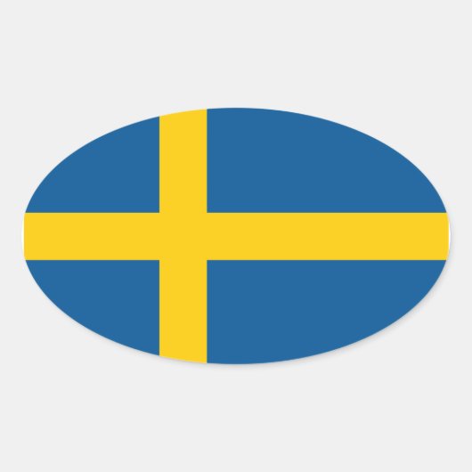 Schweden Flaggenoval-Aufkleber Ovaler Aufkleber (Vorderseite)