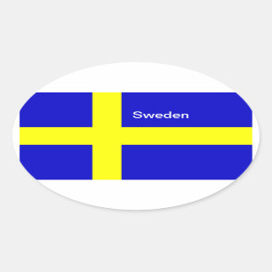 Schweden-Flaggenovalaufkleber Ovaler Aufkleber