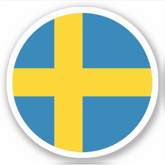 Schweden Flaggenrundkleber Aufkleber (Vorderseite)