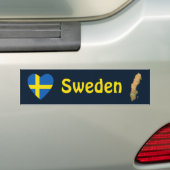 Schweden Flaggenschwerpunkt + Karte Autoaufkleber (Auf Auto)