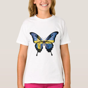 Schweden Frack Butterfly Flag T-Shirt